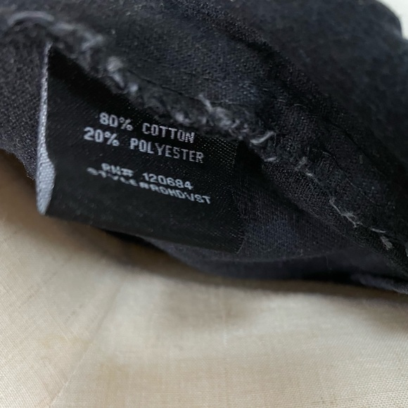 vintage y2k cotton black denim vest jacket pockets mens large metal button rude - Picture 10 of 12